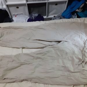 Khakis cropped at the ankle